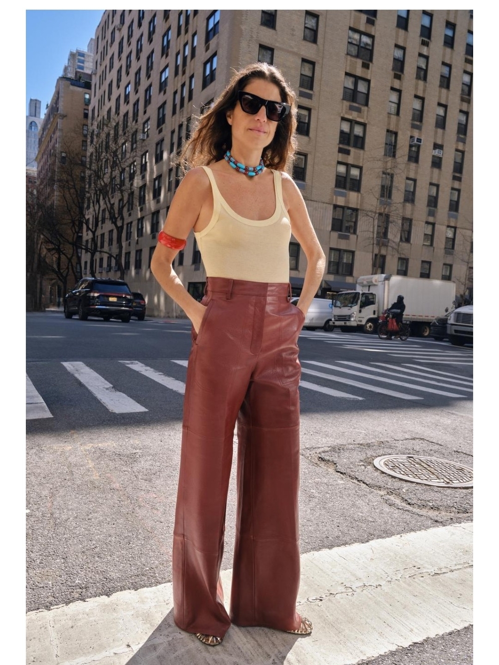 Zara ZW Collection Limited Edition Wide Leg Leather Pants